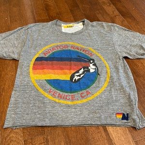 Aviator Nation boyfriend crop tee SMALL